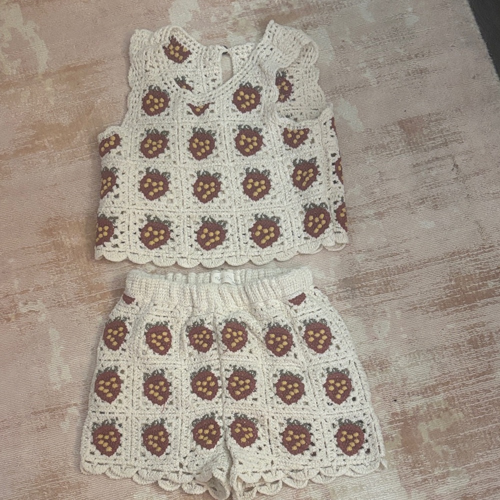 Rylee + Cru Cream and Brown Kids Crochet Set